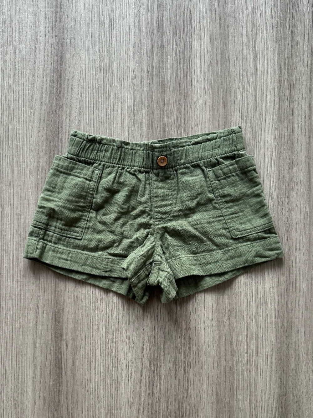 NWT Old Navy Kids Loose Double-Weave Utility Shorts Green S